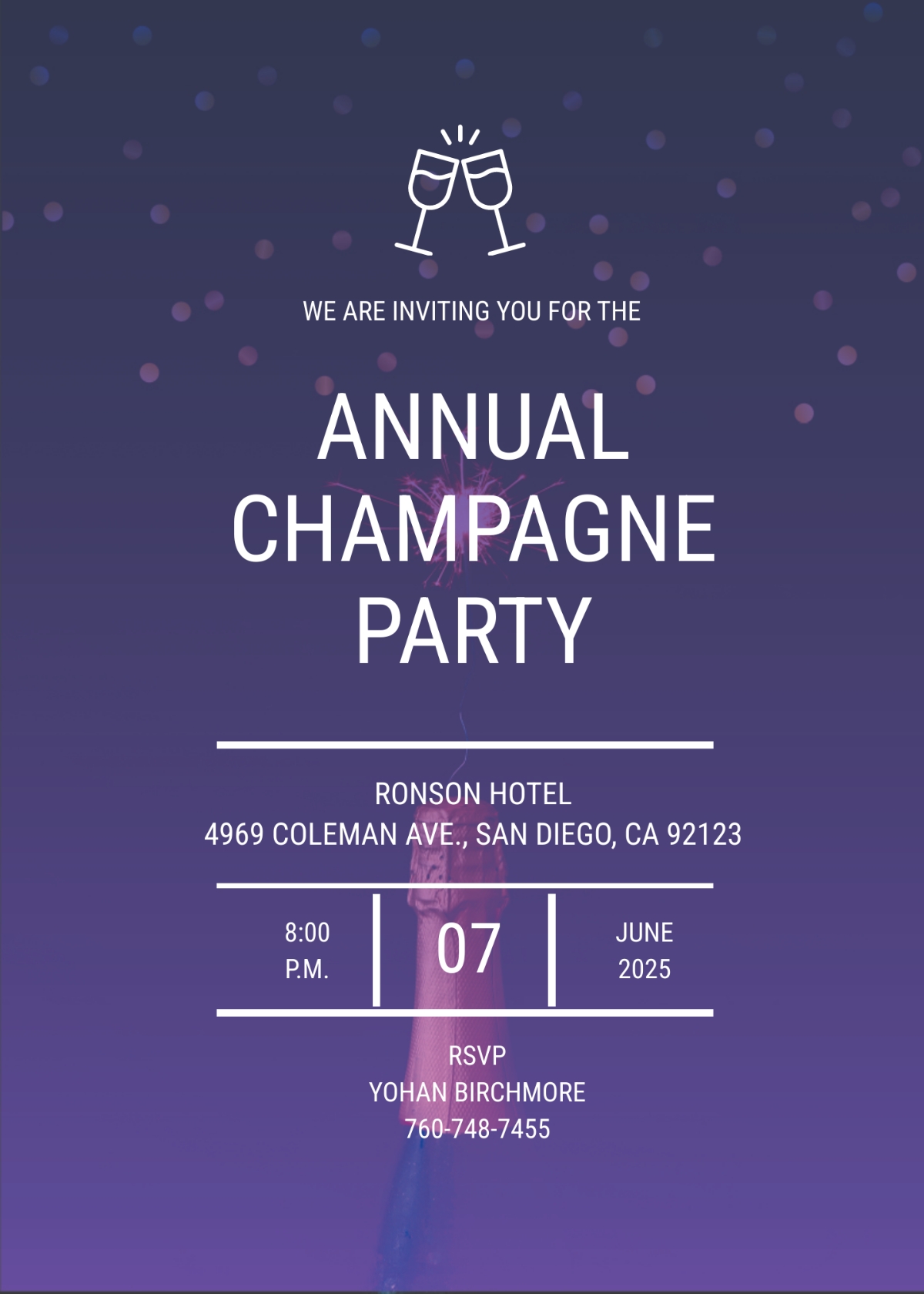 Champagne Invitation Template Edit Online Download Example 
