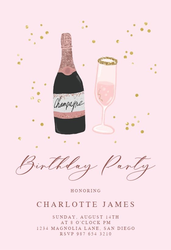 champagne invitation template