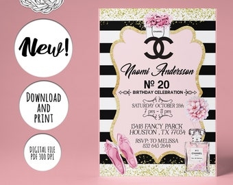 Chanel Invitations Etsy