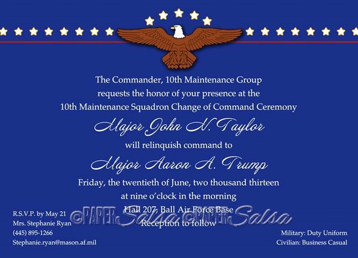 change of command invitation template