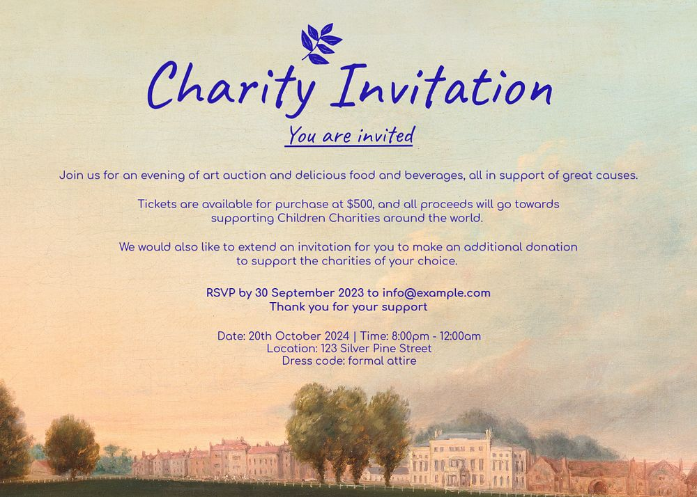 Charity Invitation Editable Invitation Template Free Editable 