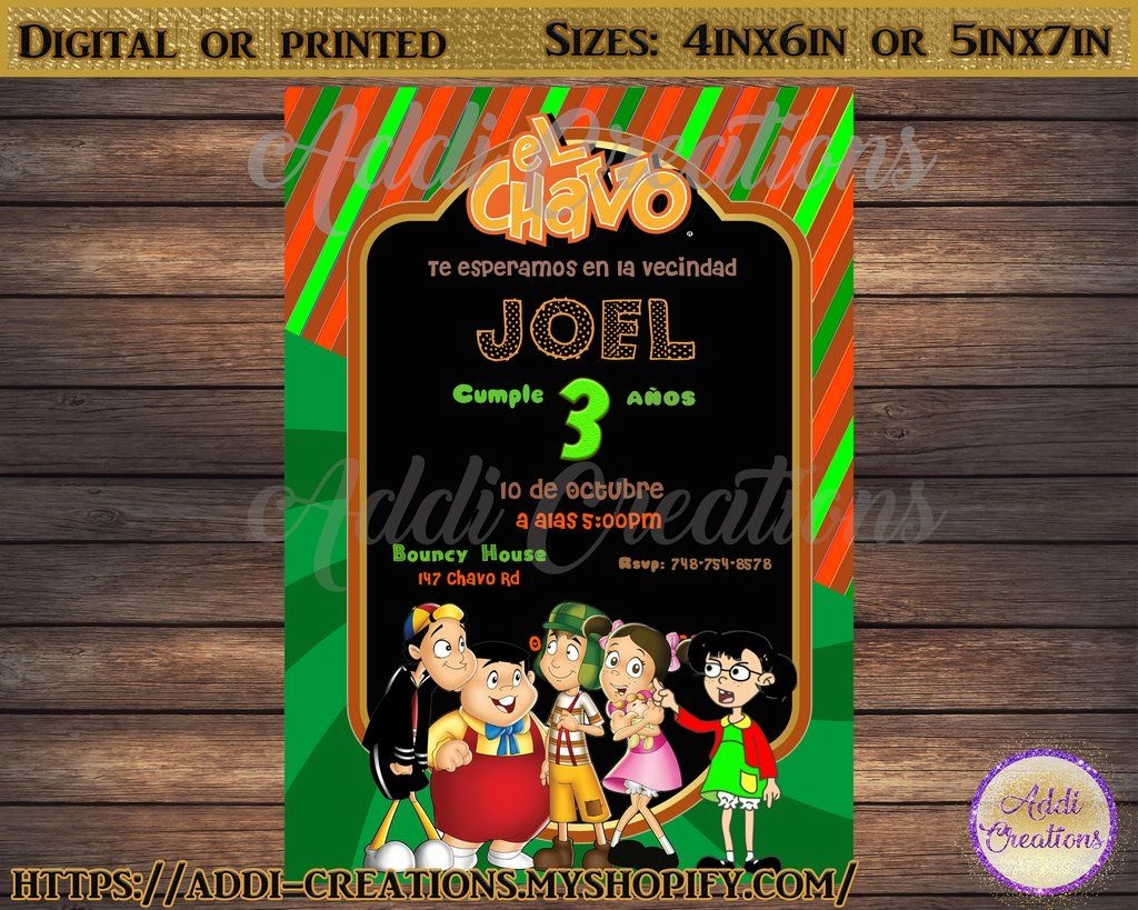 chavo del ocho invitation template