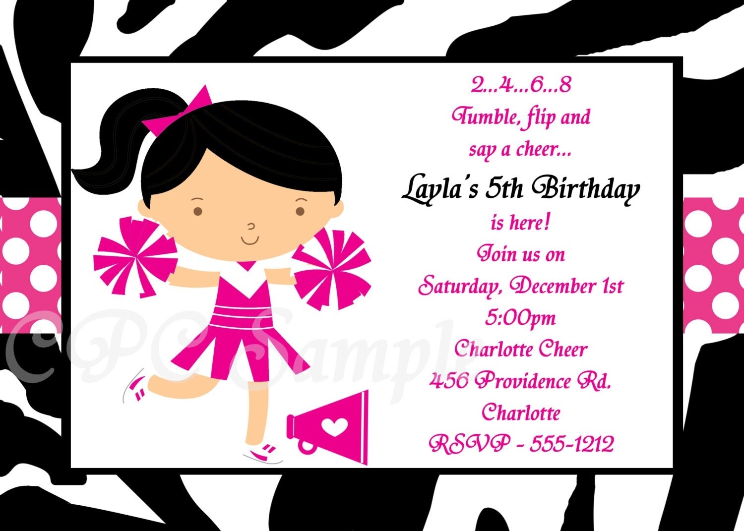 cheerleading invitation templates