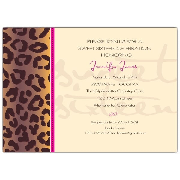 Cheetah Print Invitation