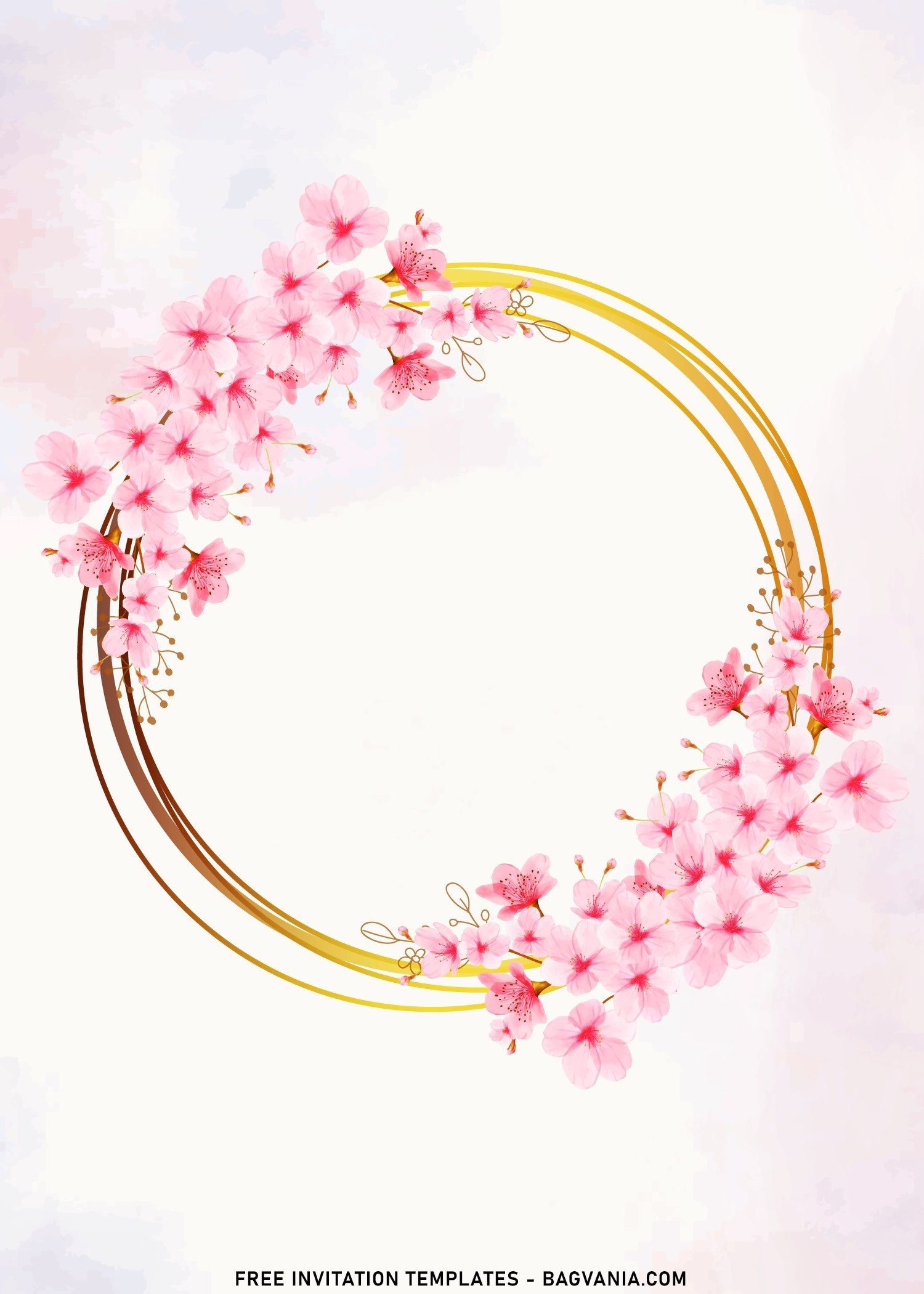 Cherry Blossom Rustic Pink Floral Invitation Templates