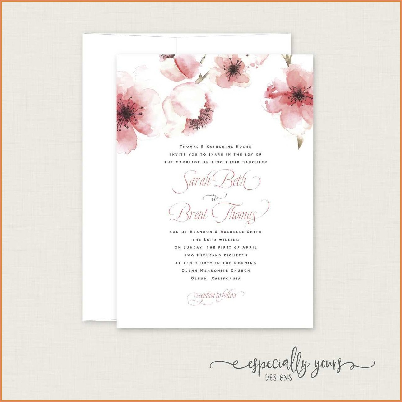 cherry blossom wedding invitations templates free