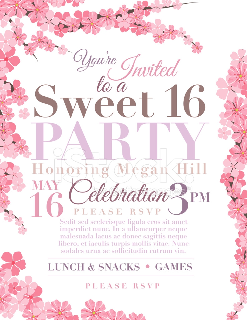 cherry blossom birthday invitation template free