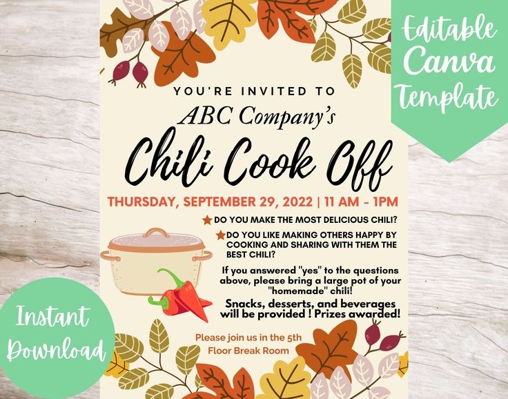 chili cook off invite template free