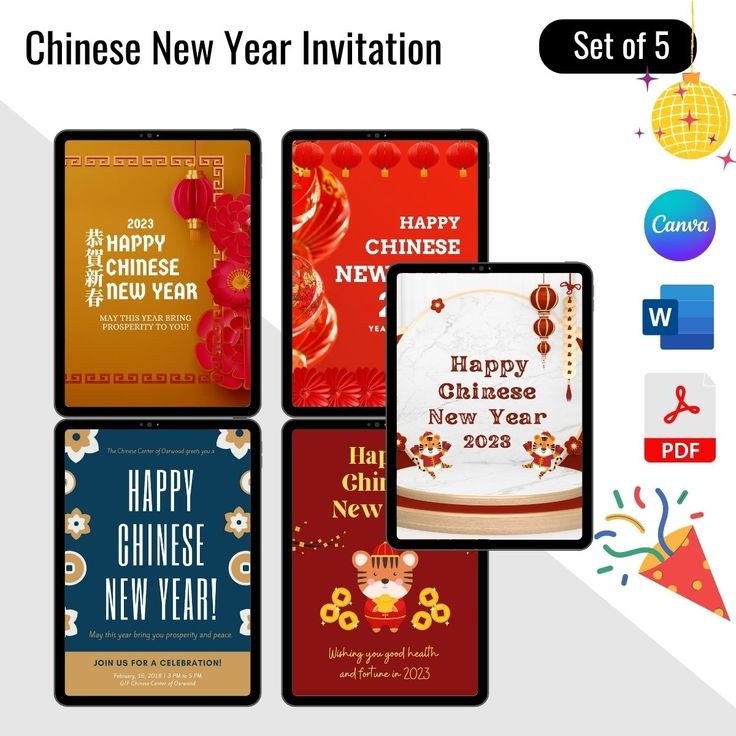 Chinese New Year Invitation Printable Template In Pdf Word Chinese