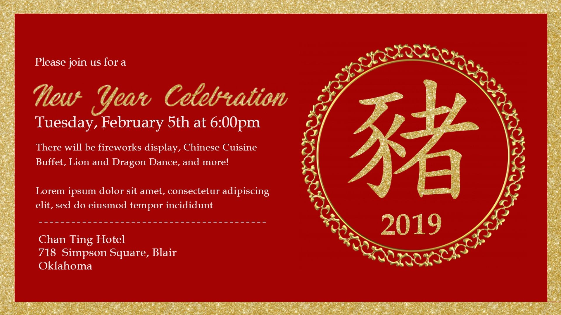 Chinese New Year Invitation Templates