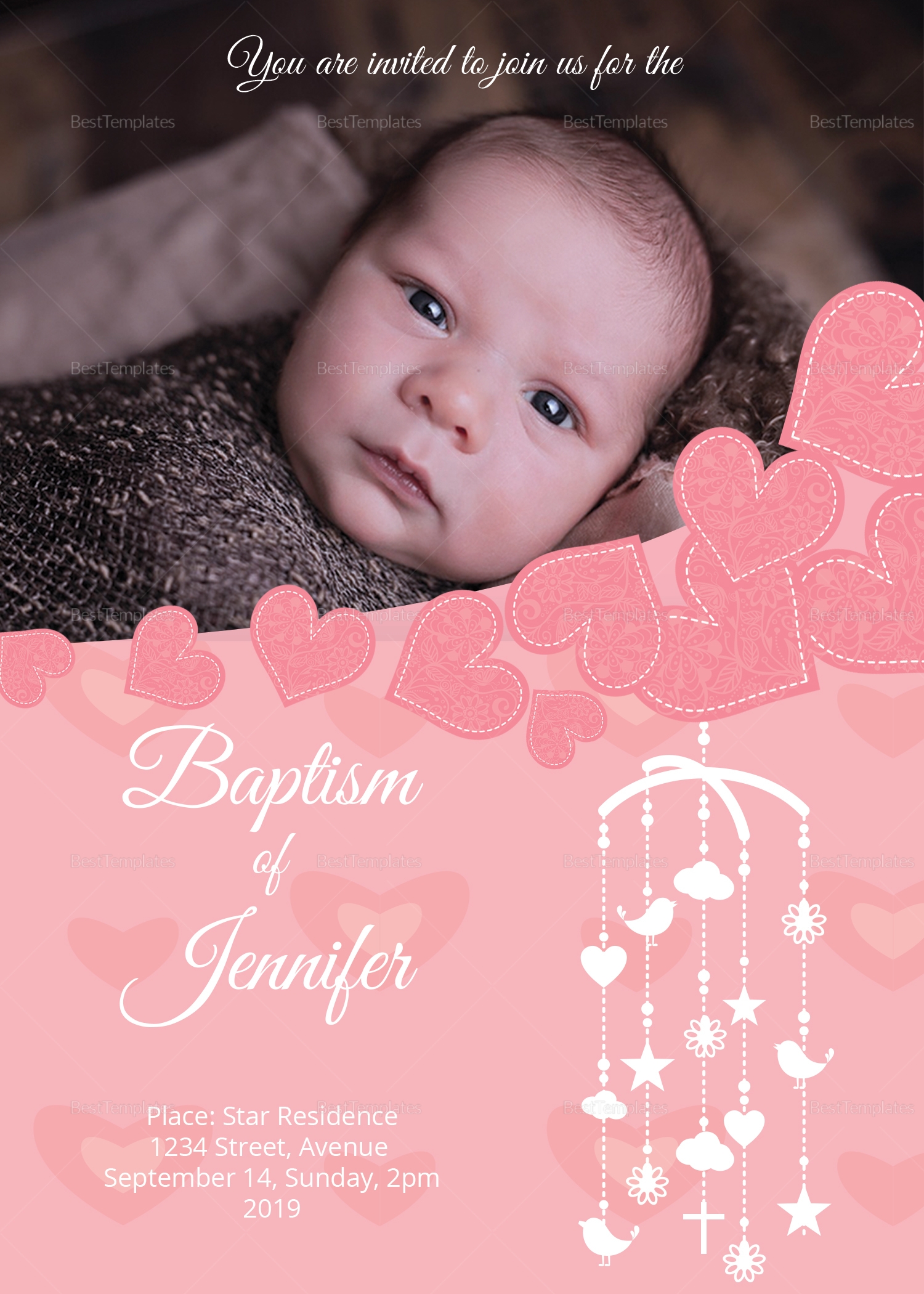 Christening Invitation Templates PSD