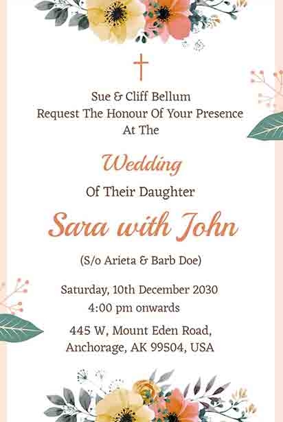 Christian Wedding Invitation Templates Free Customizable