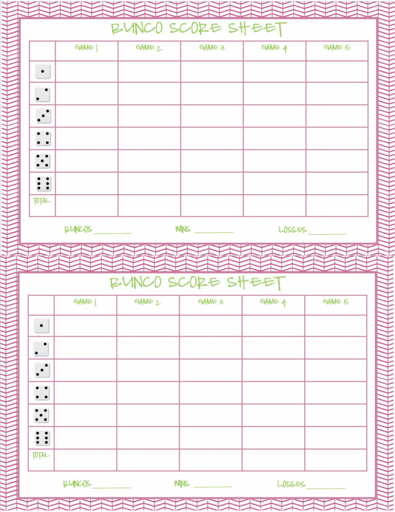 Christmas Bunco Score Sheets Free Bunco Bunco Score Sheets