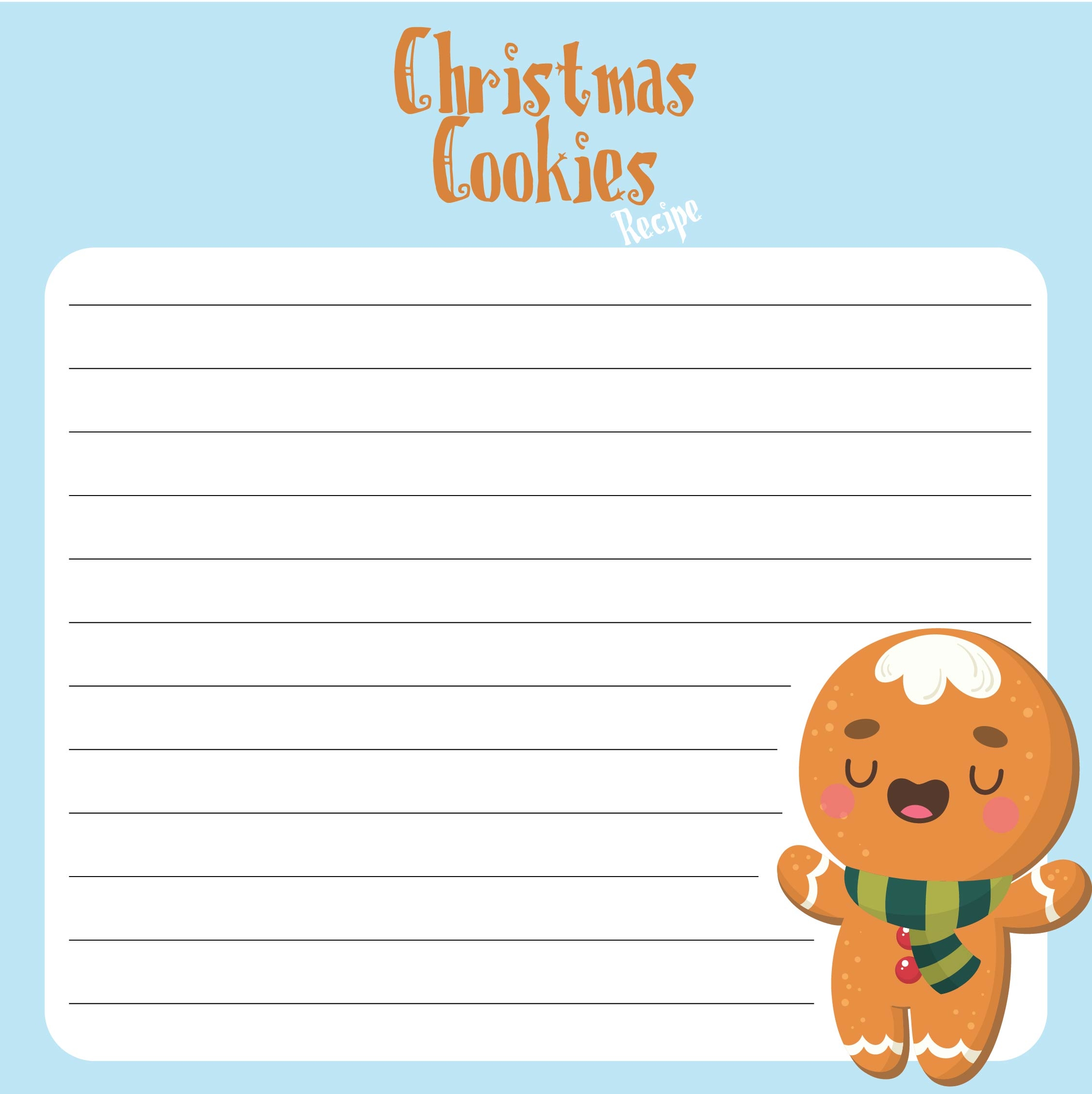 printable christmas cookie recipe cards