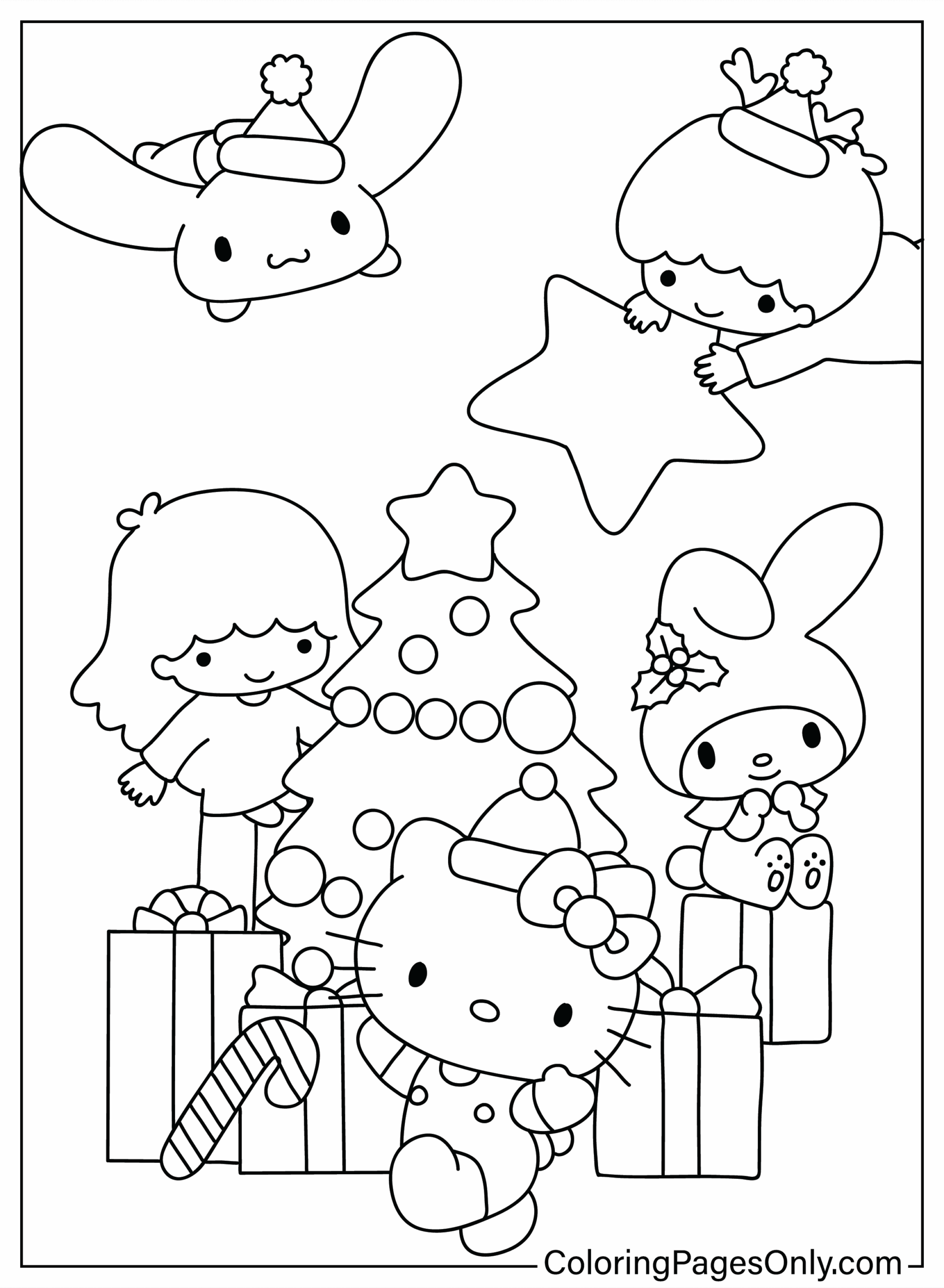 hello kitty coloring page free