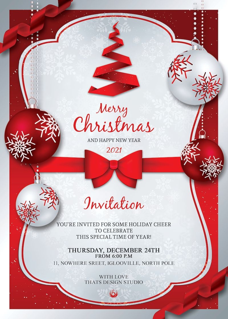 christmas card invite template