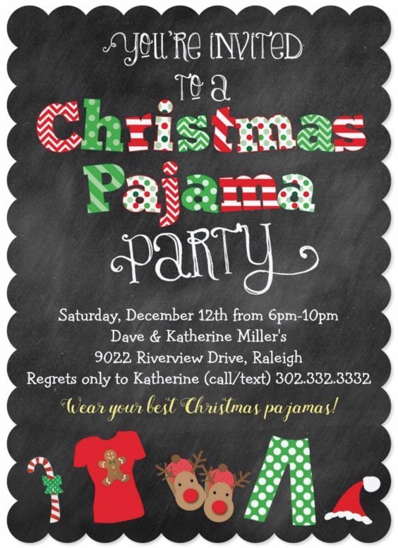 christmas pajama party invite template
