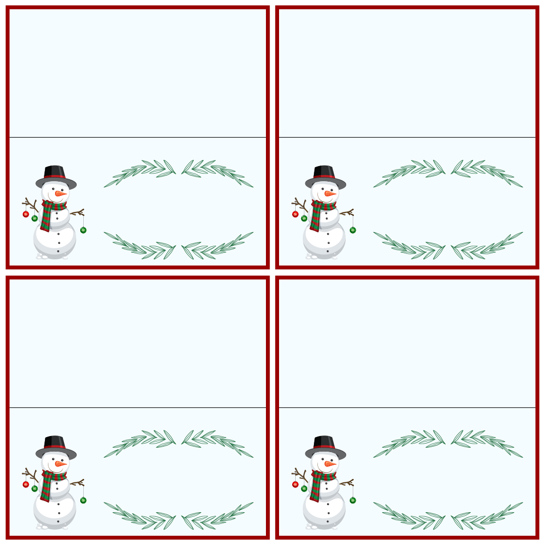 printable christmas name place cards