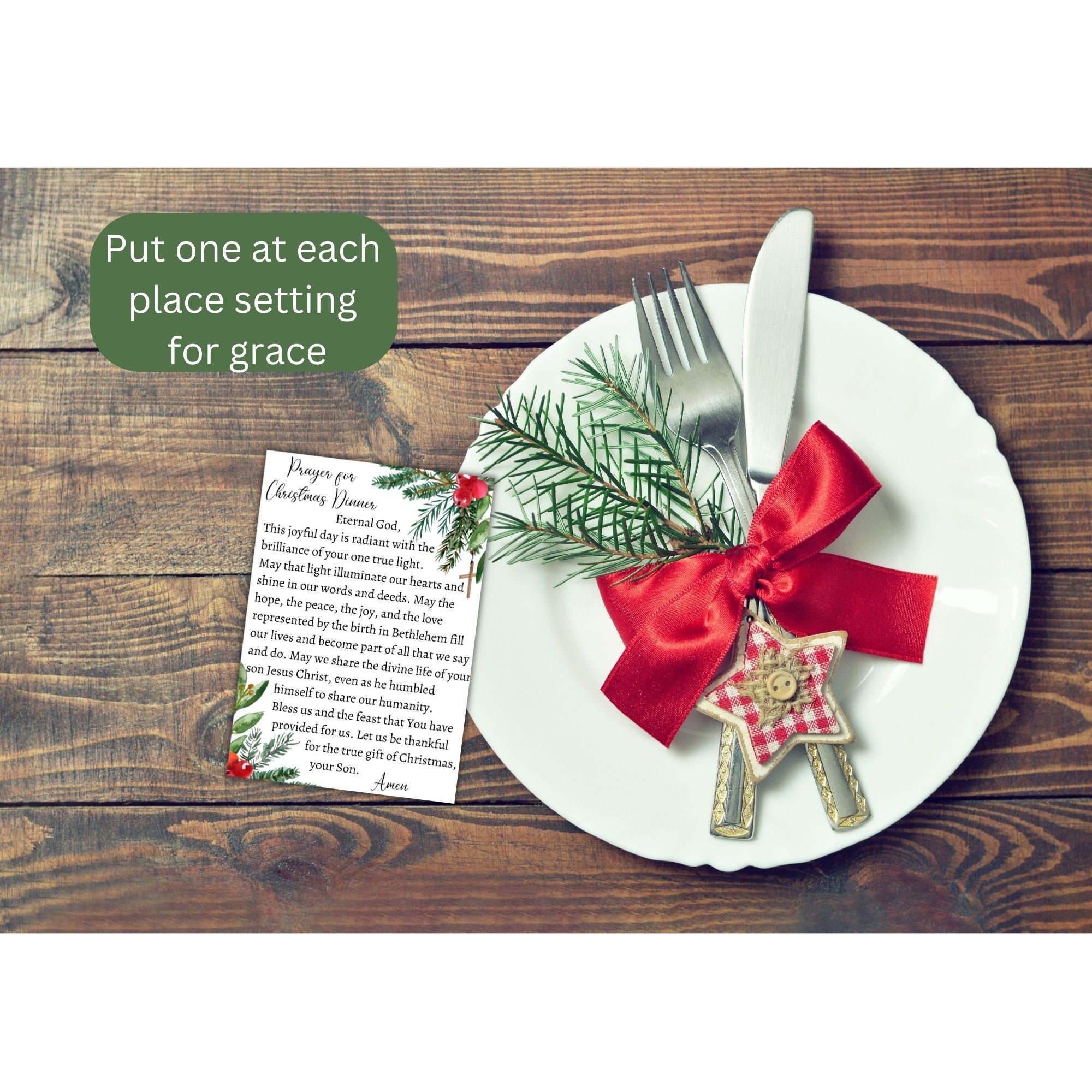 Christmas Prayer Cards Printable Christmas Dinner Prayer Christmas 