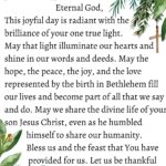 Christmas Prayer Cards Printable Christmas Dinner Prayer Christmas