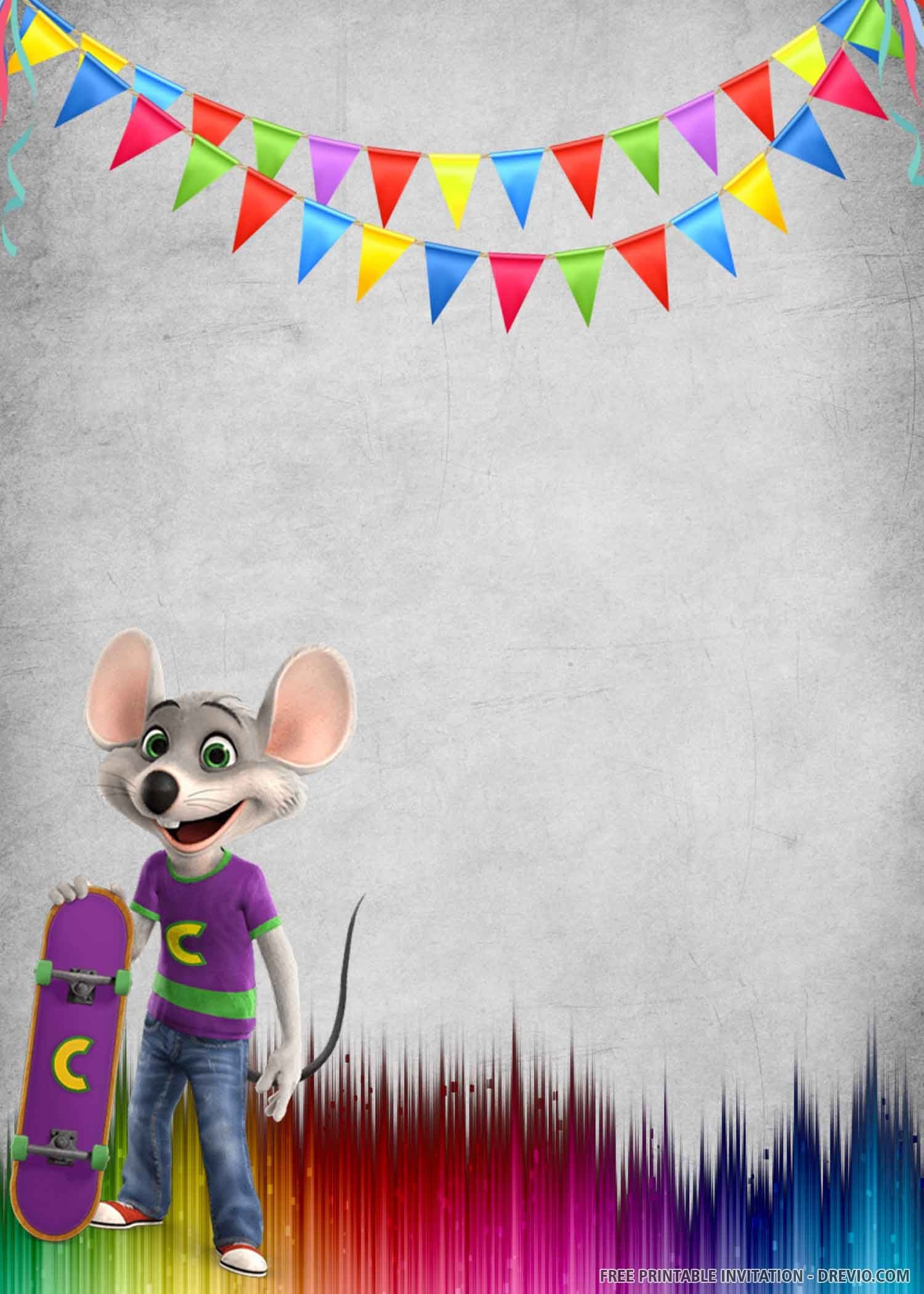 Chuck E Cheese Invitation Template