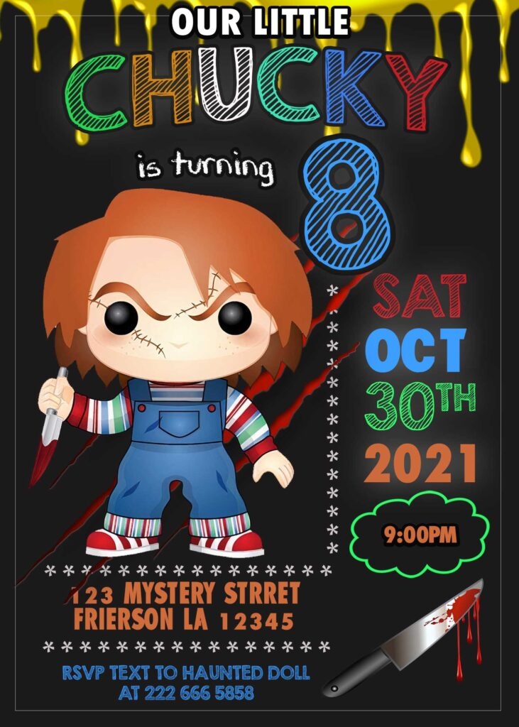 Chucky Birthday Invitation Amazing Invite