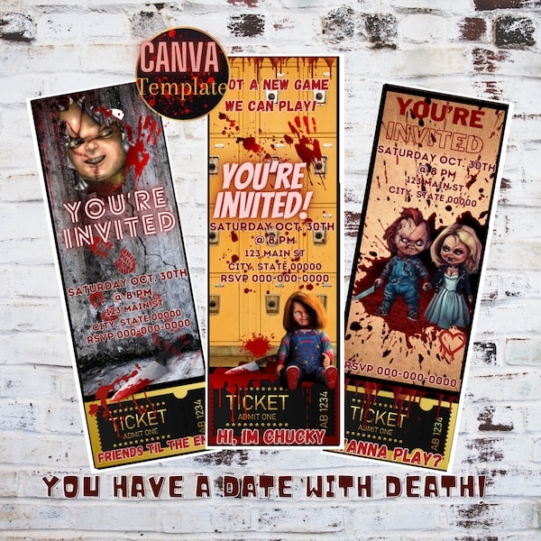 Chucky Invitation Template Etsy