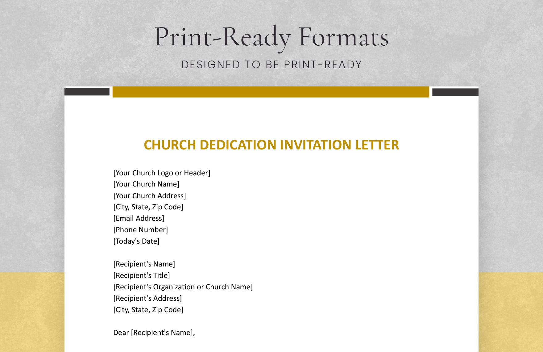 Church Dedication Invitation Letter In Word Google Docs Download