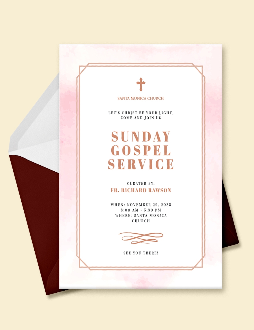 Church Service Invitation Template In Publisher Word PSD Pages