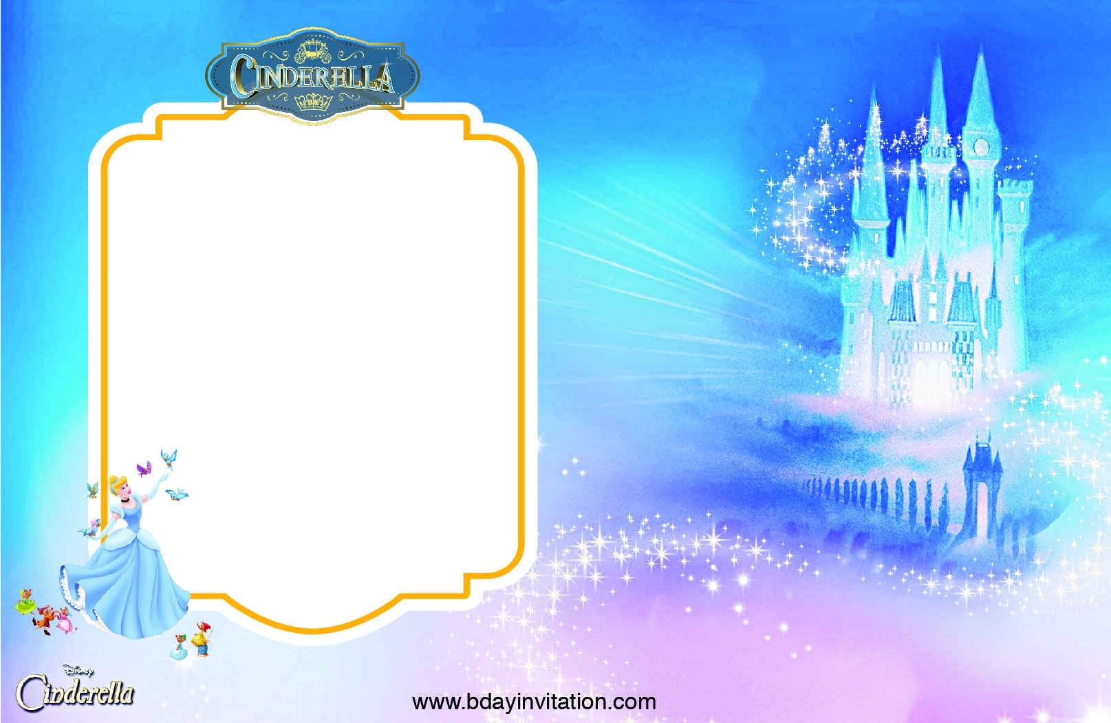 Cinderella Birthday Invitations Free Template Free Templates Printable
