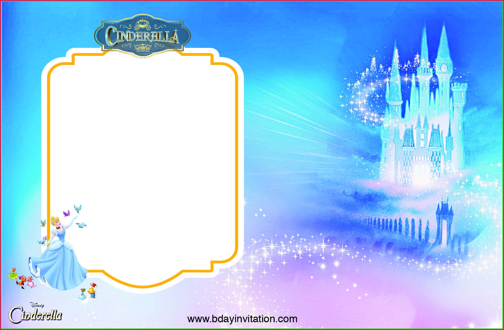 Cinderella Birthday Invitations Free Template Templates 2 Resume Examples