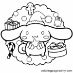 Cinnamoroll Christmas Coloring Page Free Printable Coloring Pages