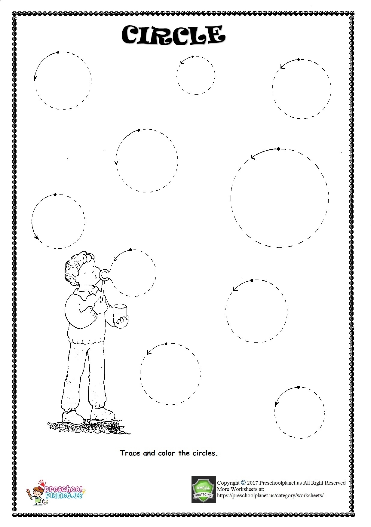 circle trace worksheet