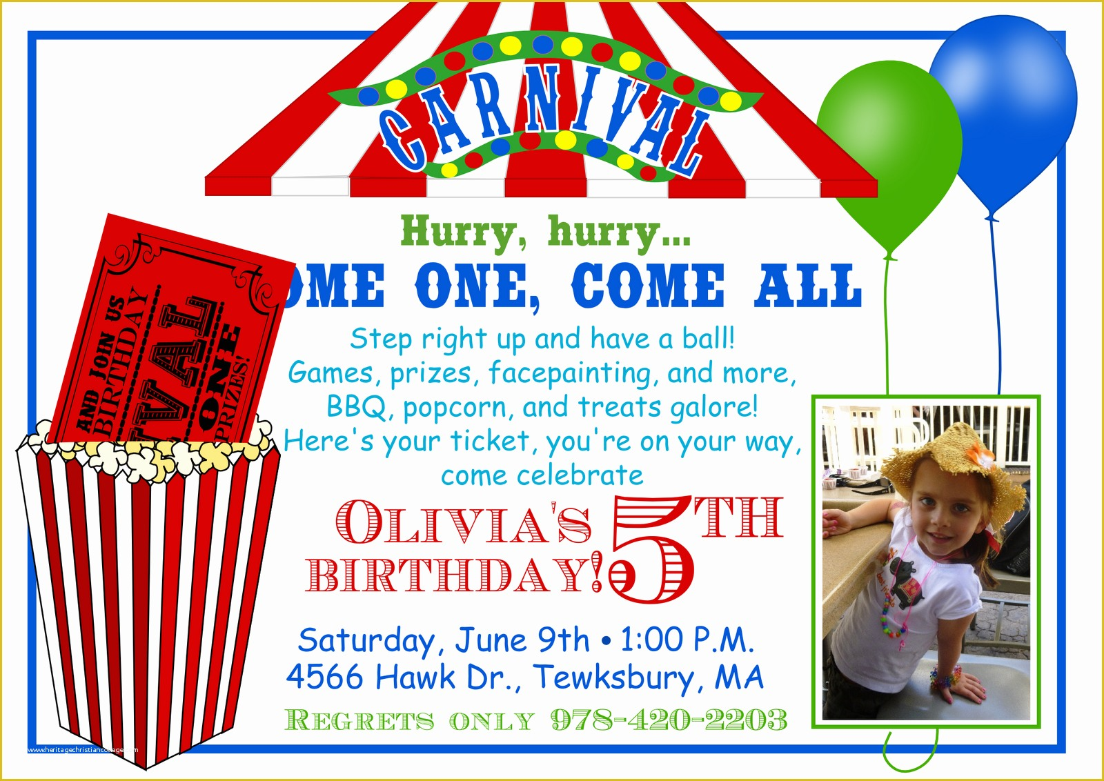 Circus Invitation Template Free Of Carnival Invitations Templates 