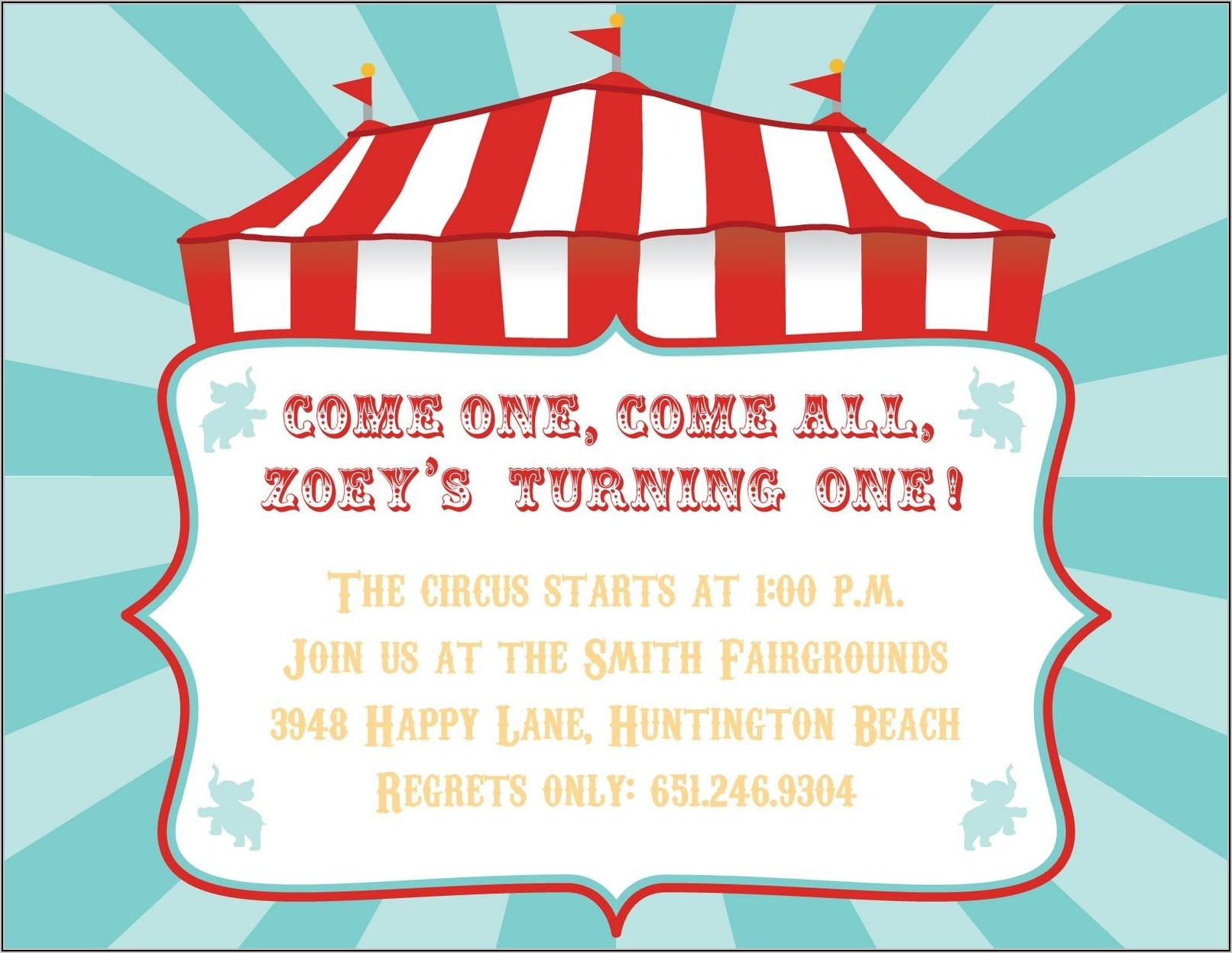 Circus Party Invitations Free Templates Template 2 Resume Examples 
