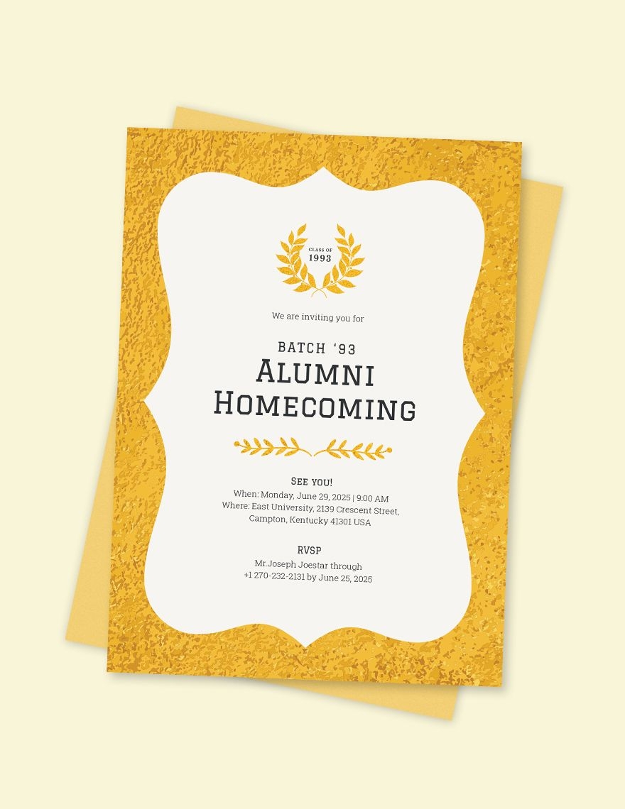 Class Reunion Invitation Template In Illustrator Pages Publisher PSD