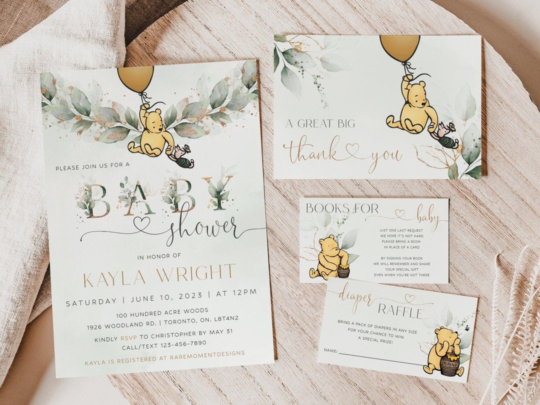classic winnie the pooh invitation template