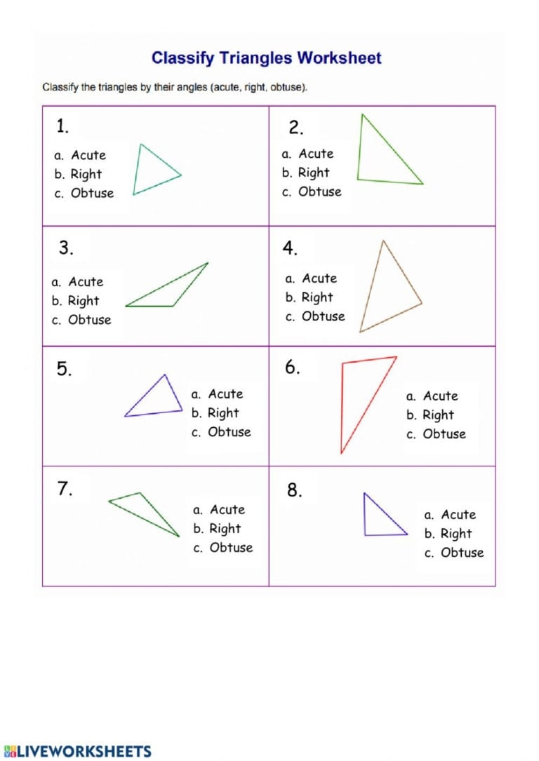 Classify Triangles Interactive Worksheet Db excel