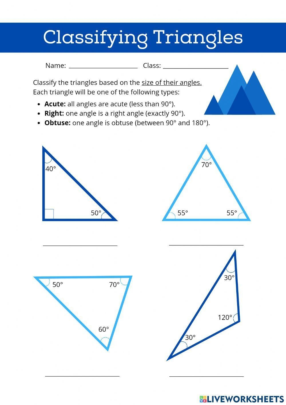 Classify Triangles Worksheet Worksheets Library