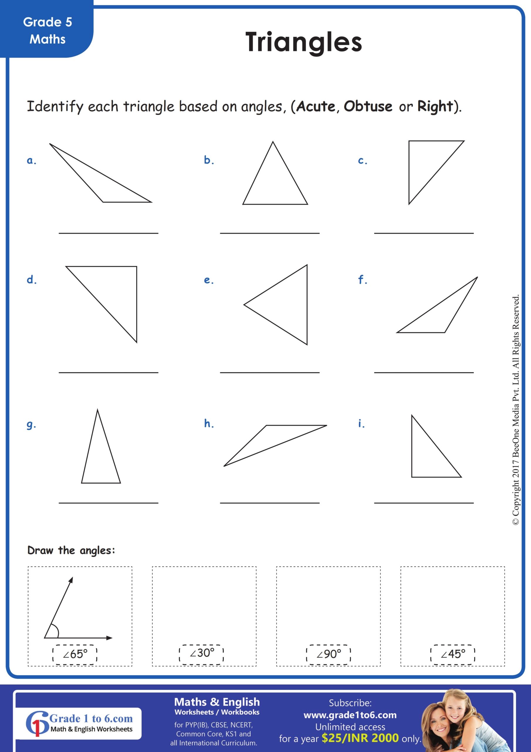 Classifying Triangles Worksheet Grade1to6 Worksheets Library