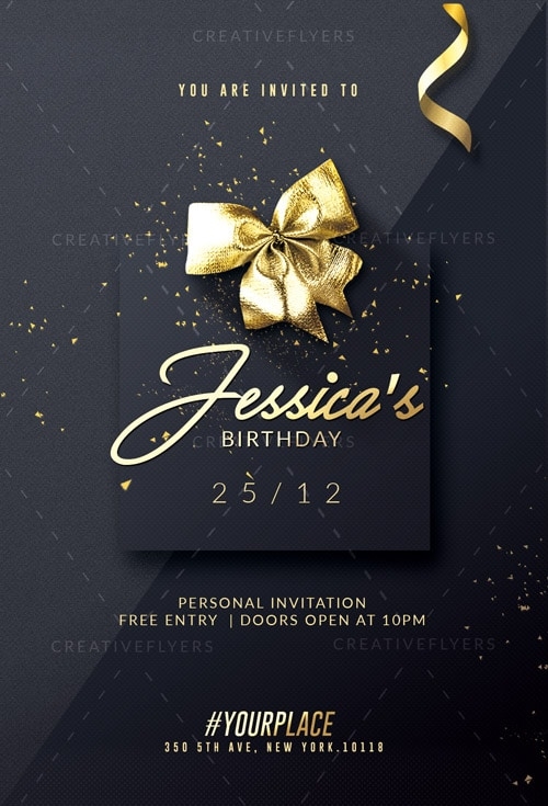 Classy Birthday Invitation Psd Template Creative Flyers