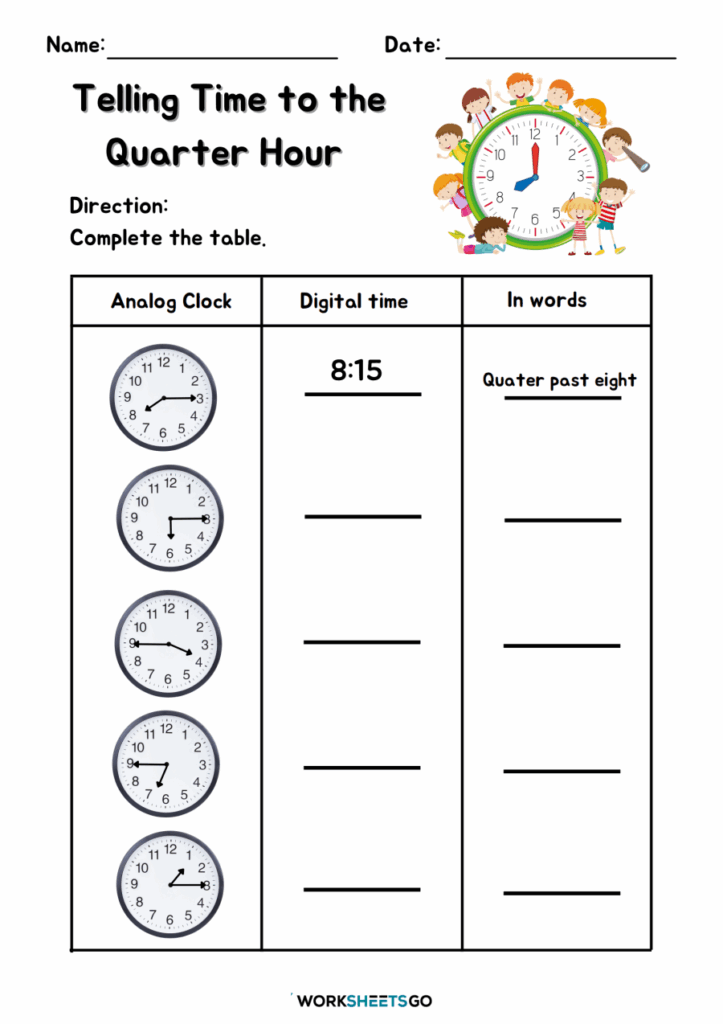 Clock Worksheets Telling Time To The Hour Academy Worksheets