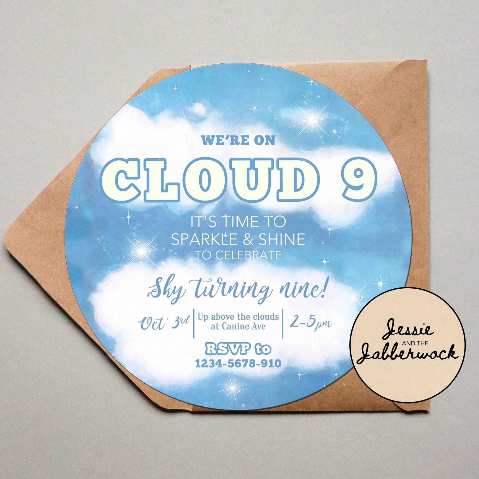 Cloud 9 Birthday Invitation Template Free