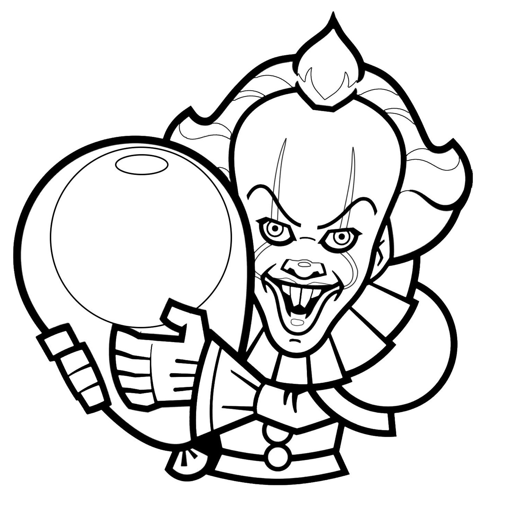 Clown Of It Pennywise Version 1 Halloween Kids Coloring Pages