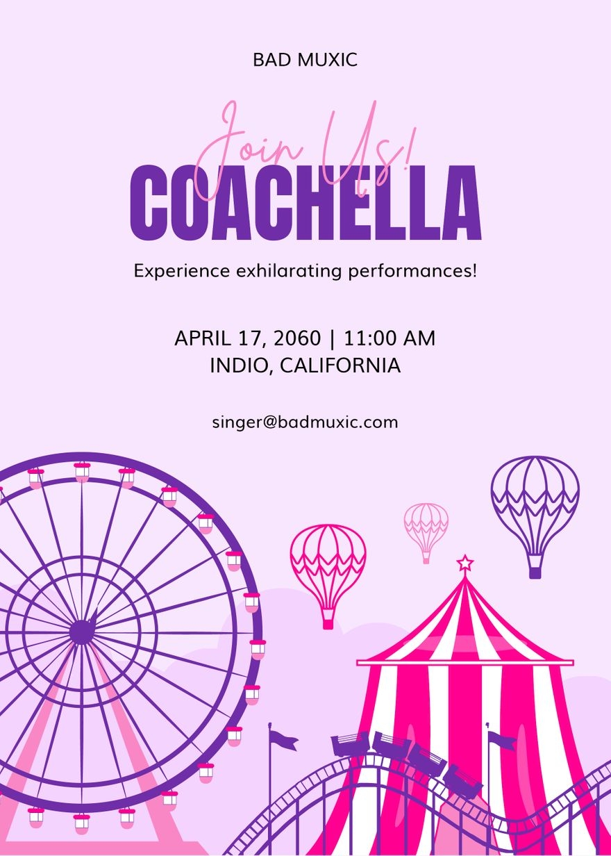 coachella invitation template free