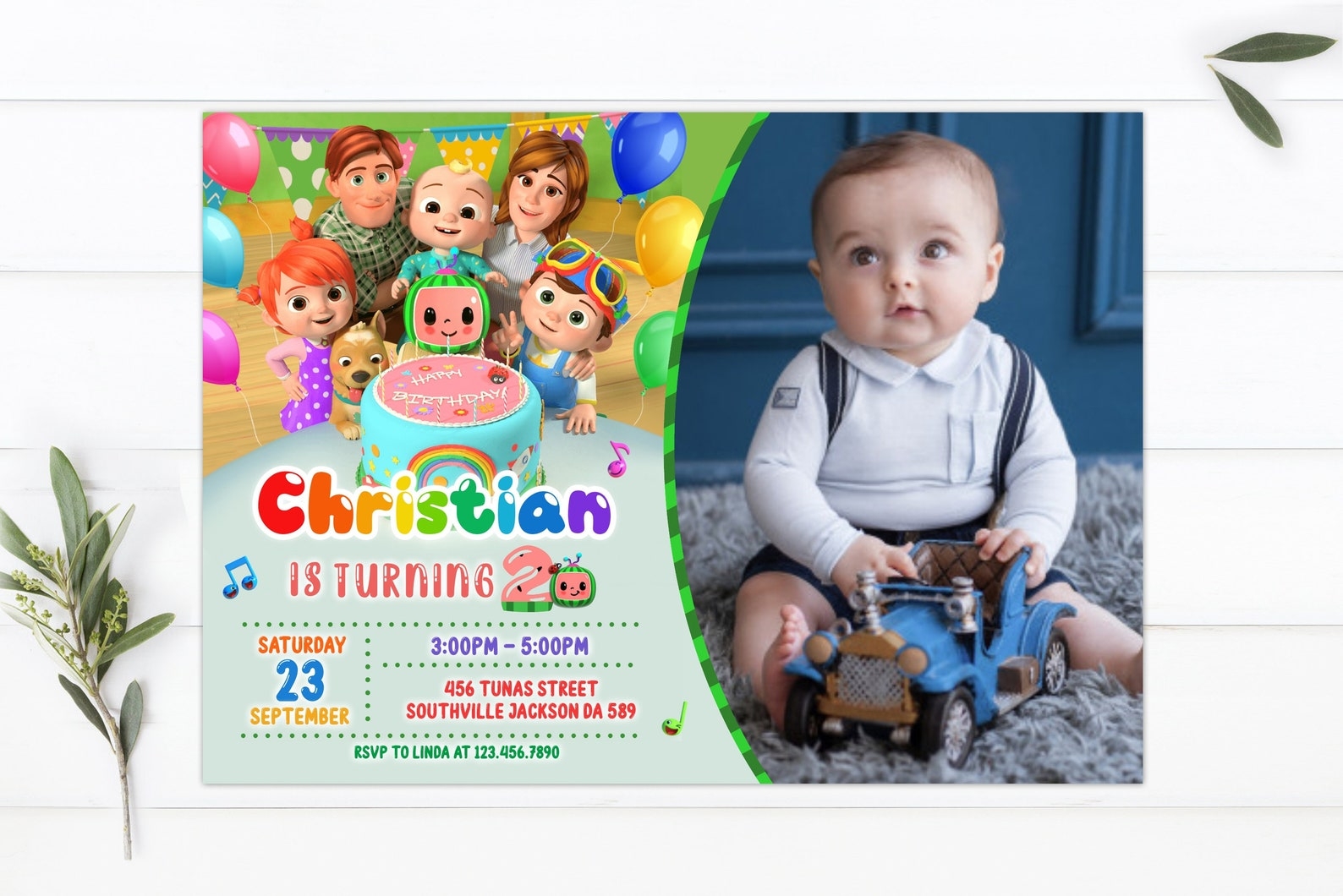 Cocomelon Birthday Invitation Template