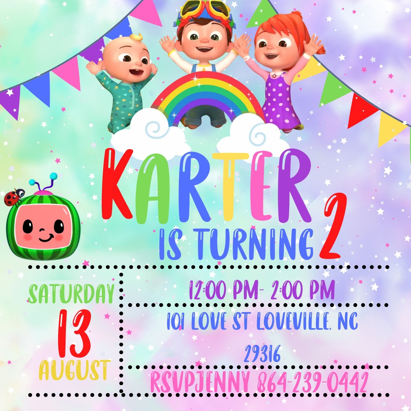 Cocomelon Birthday Invitation Template