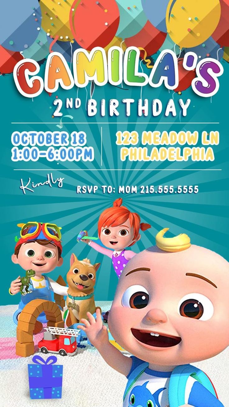 cocomelon birthday party invitation template free
