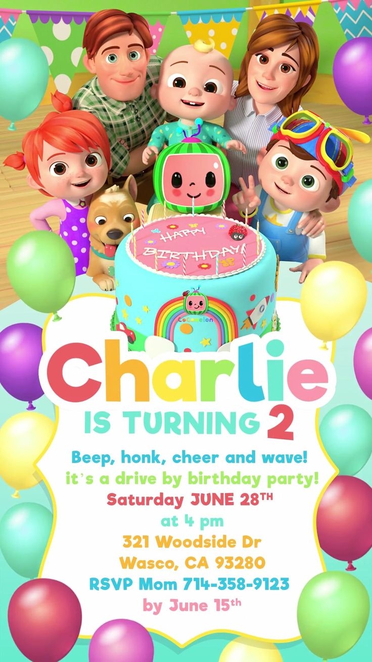 Cocomelon Birthday Party Invitation Template Free