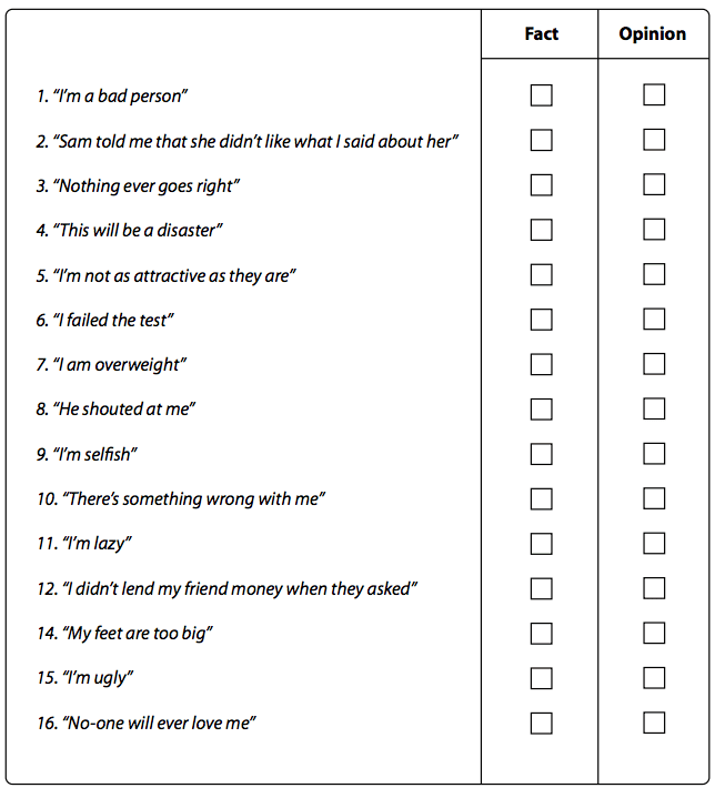 cognitive behavioral therapy worksheets pdf